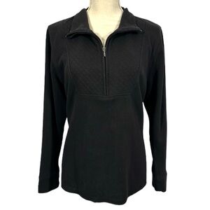 Half-zip pullover long sleeve black sweater size XL